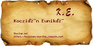 Koczián Euniké névjegykártya